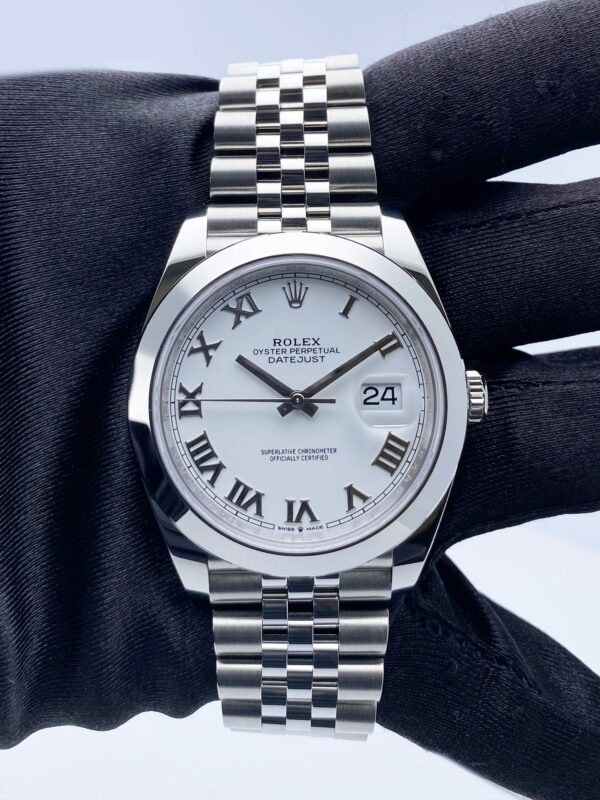 Rolex Datejust 41 126300 White Roman Dial Mens Watch Box Papers - Image 3