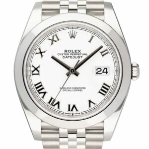 Rolex Datejust 41 126300 White Roman Dial Mens Watch Box Papers
