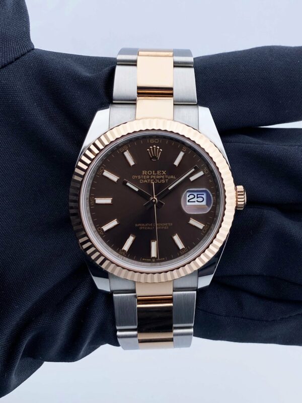 Rolex Datejust 41 126331 Chocolate Dial Rose Gold Mens Watch Box Papers - Image 3
