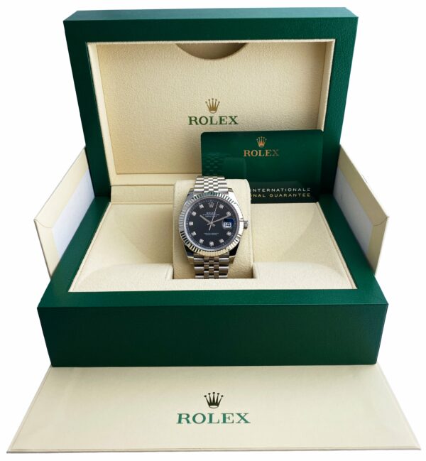 Rolex Datejust 41 126334 Black Diamond Dial Mens Watch Box Papers - Image 2