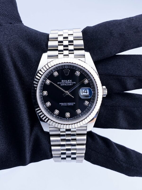 Rolex Datejust 41 126334 Black Diamond Dial Mens Watch Box Papers - Image 3