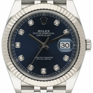 Rolex Datejust 41 126334 Jubilee Blue Diamond Dial Men's Watch Box Papers