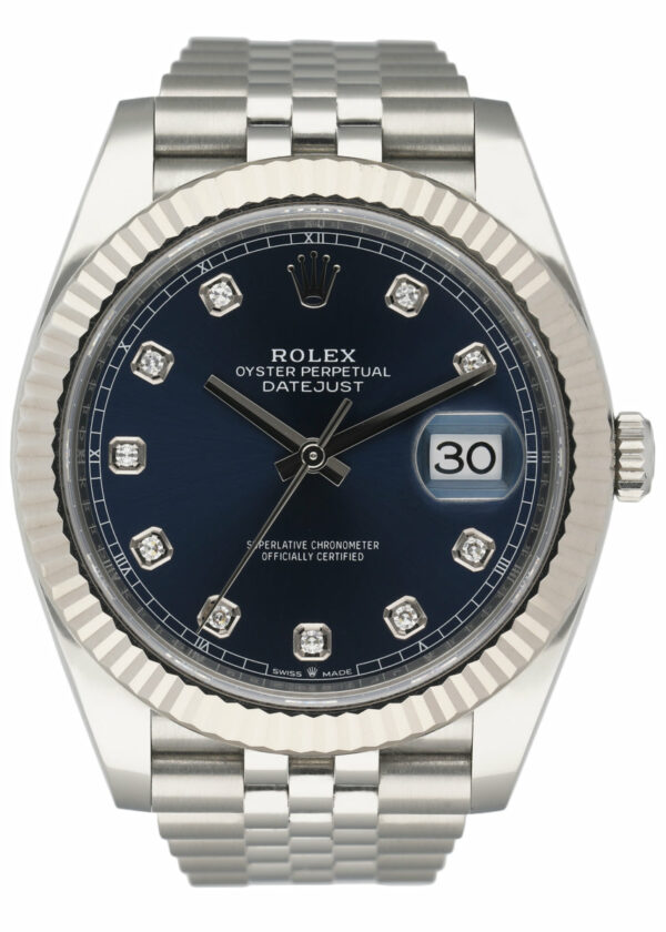 Rolex Datejust 41 126334 Jubilee Blue Diamond Dial Men's Watch Box Papers