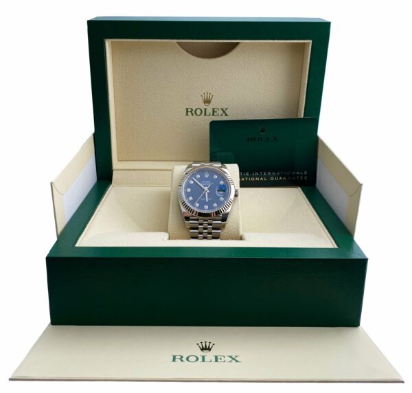 Rolex Datejust 41 126334 Jubilee Blue Diamond Dial Men's Watch Box Papers - Image 2