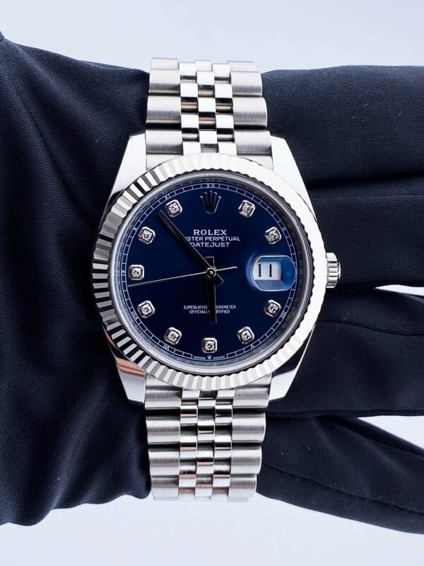 Rolex Datejust 41 126334 Jubilee Blue Diamond Dial Men's Watch Box Papers - Image 3
