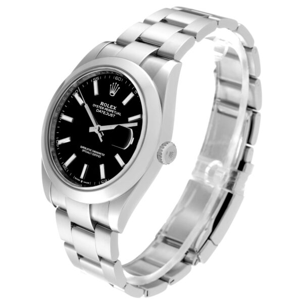 Rolex Datejust 41 Black Dial Smooth Bezel Steel Mens Watch 126300 - Image 4