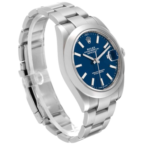 Rolex Datejust 41 Blue Dial Smooth Bezel Steel Mens Watch 126300 - Image 3