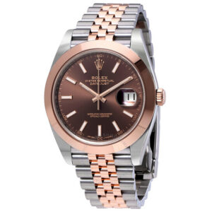 Rolex Datejust 41 Chocolate Brown Dial Steel and 18K Rose Gold Men's Watch 126301CHSJ