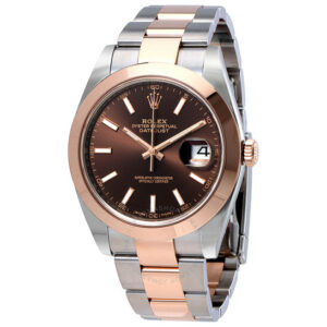 Rolex Datejust 41 Chocolate Brown Dial Steel and 18K Rose Gold Men's Watch 126301CHSO