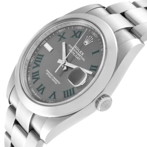 Rolex Datejust 41 Grey Green Wimbledon Dial Steel Mens Watch 126300 Box Card - Image 6