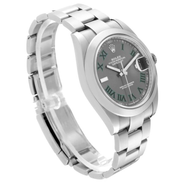 Rolex Datejust 41 Grey Green Wimbledon Dial Steel Mens Watch 126300 Box Card - Image 4