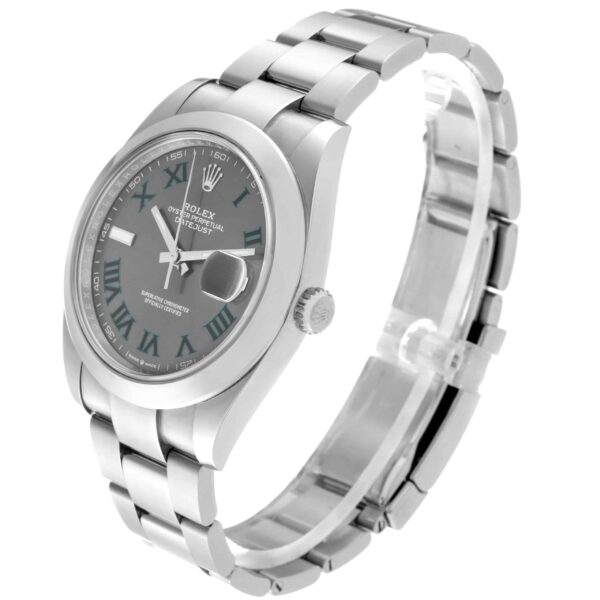 Rolex Datejust 41 Grey Green Wimbledon Dial Steel Mens Watch 126300 Box Card - Image 5