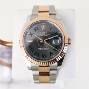 rolex datejust 41 rose goldsteel slate roman dial fluted bezel oyster bracelet 126331 ltdj0010 2101 5nmjr.webp