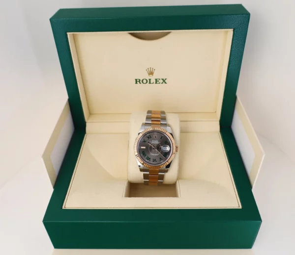 Rolex Datejust 41 Rose Gold/Steel Slate Roman Dial Fluted Bezel Oyster Bracelet 126331  LTDJ0010 - Image 8