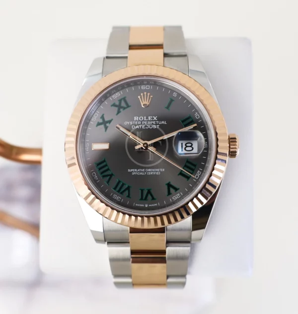 Rolex Datejust 41 Rose Gold/Steel Slate Roman Dial Fluted Bezel Oyster Bracelet 126331  LTDJ0010
