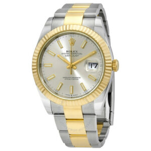 Rolex Datejust 41 Silver Dial Steel and 18K Yellow Gold Oyster Men's Watch 12633SSO