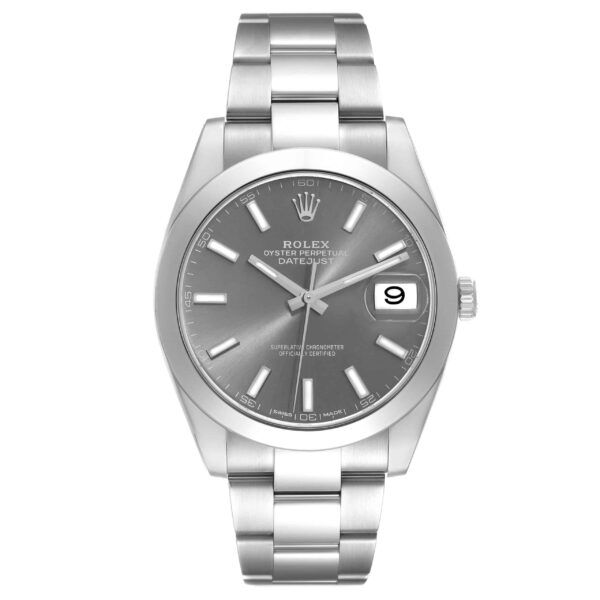 Rolex Datejust 41 Slate Dial Smooth Bezel Steel Mens Watch 126300 - Image 2