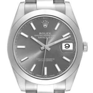 Rolex Datejust 41 Slate Dial Smooth Bezel Steel Mens Watch 126300