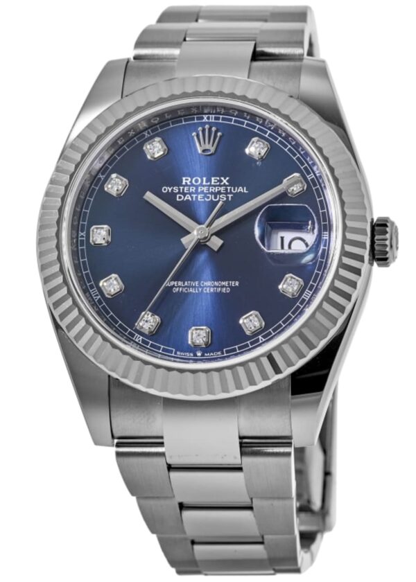 Rolex Datejust 41 Stainless Steel Blue Diamond Dial Men's Watch M126334-0015