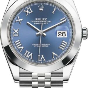 Rolex Datejust 41 Stainless Steel Blue Roman Dial Jubilee Bracelet  Men's Watch M126300-0018