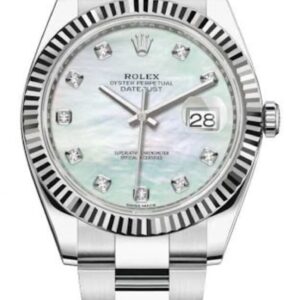 Rolex Datejust 41 Stainless Steel Mother of Pearl Diamond Dial Men's Watch M126334-0019
