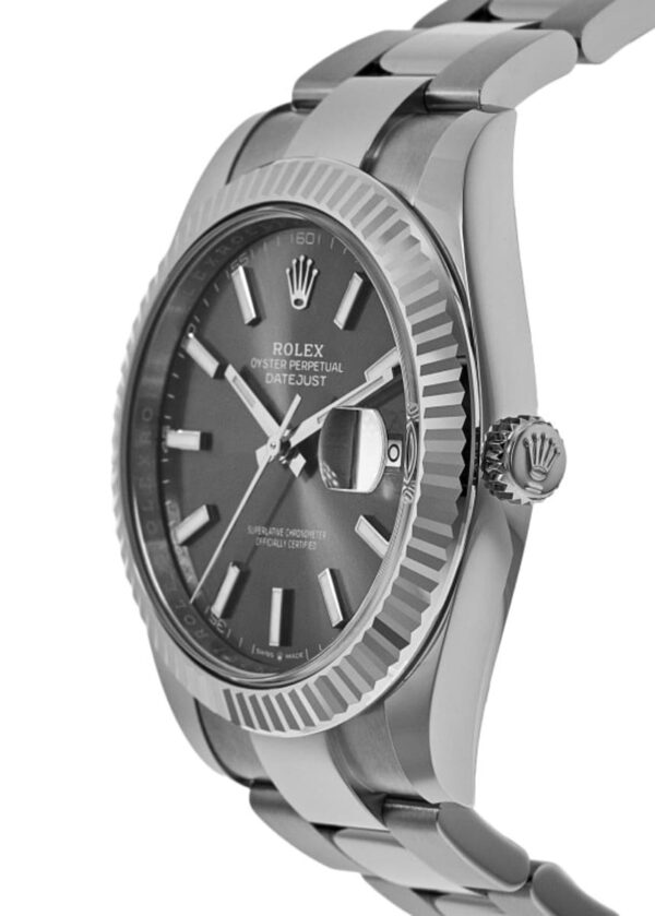 Rolex Datejust 41 Steel & White Gold Fluted Bezel Slate Dial Oyster Men's Watch M126334-0013 - Image 2