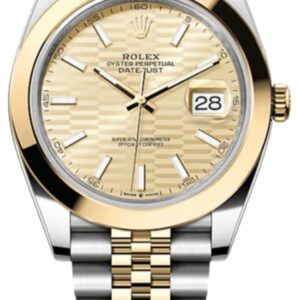 Rolex Datejust 41 Steel & Yellow Gold Automatic Fluted Champagne Dial Men's Watch M126303-0022