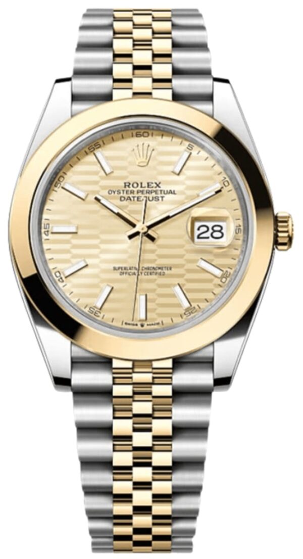 Rolex Datejust 41 Steel & Yellow Gold Automatic Fluted Champagne Dial Men's Watch M126303-0022
