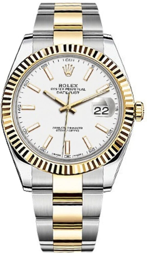 Rolex Datejust 41 Steel & Yellow Gold White Dial Oystersteel Men's Watch M126333-0015