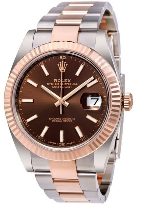 Rolex Datejust 41 Steel and Everose Gold Chocolate Dial Oystersteel Men's Watch M126331-0001