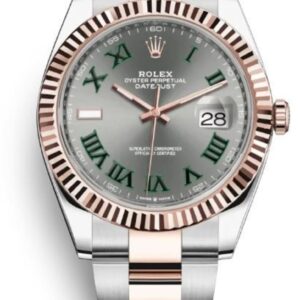 Rolex Datejust 41 Steel and Everose Gold Wimbledon Dial Oster Band Men's Watch M126331-0015