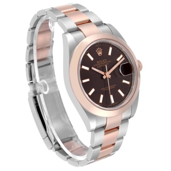 Rolex Datejust 41 Steel Rose Gold Brown Dial Mens Watch 126301 Box Card - Image 3
