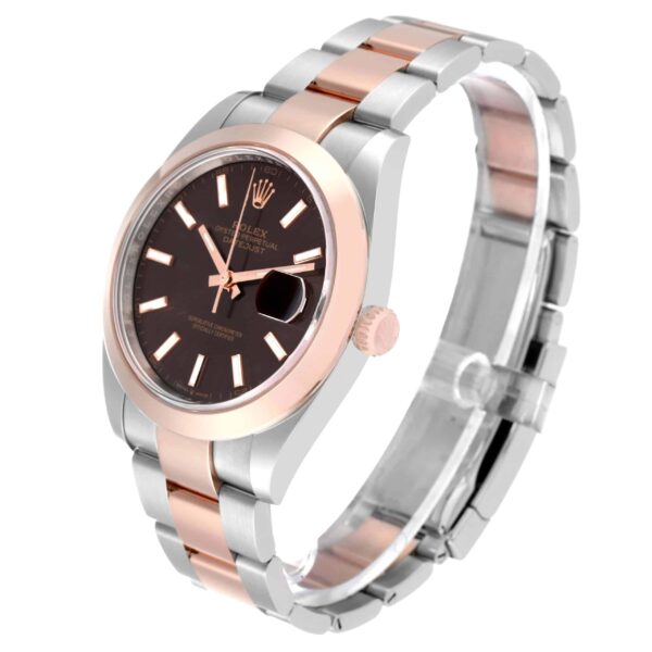 Rolex Datejust 41 Steel Rose Gold Brown Dial Mens Watch 126301 Box Card - Image 4