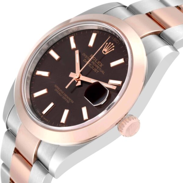 Rolex Datejust 41 Steel Rose Gold Brown Dial Mens Watch 126301 Box Card - Image 5