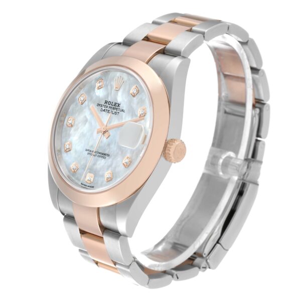 Rolex Datejust 41 Steel Rose Gold Mother of Pearl Diamond Dial Mens Watch 126301 - Image 4