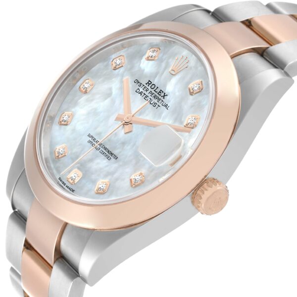 Rolex Datejust 41 Steel Rose Gold Mother of Pearl Diamond Dial Mens Watch 126301 - Image 5