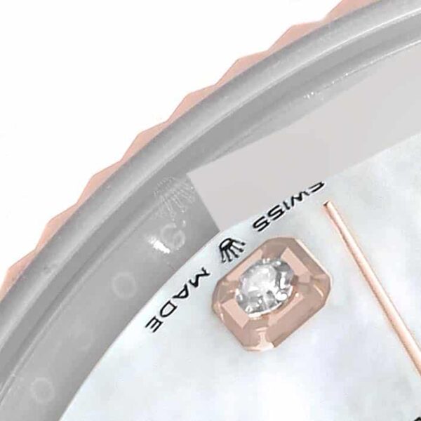 Rolex Datejust 41 Steel Rose Gold Mother Of Pearl Diamond Dial Mens Watch 126331 - Image 6