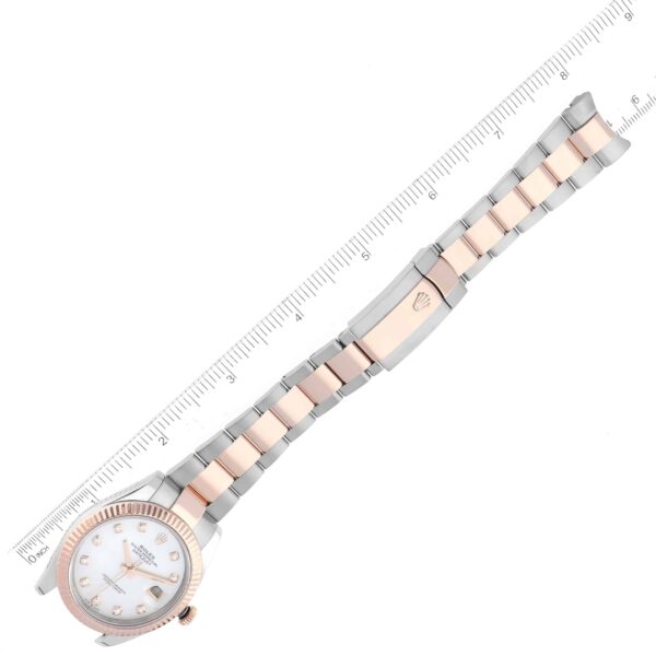 Rolex Datejust 41 Steel Rose Gold Mother Of Pearl Diamond Dial Mens Watch 126331 - Image 10