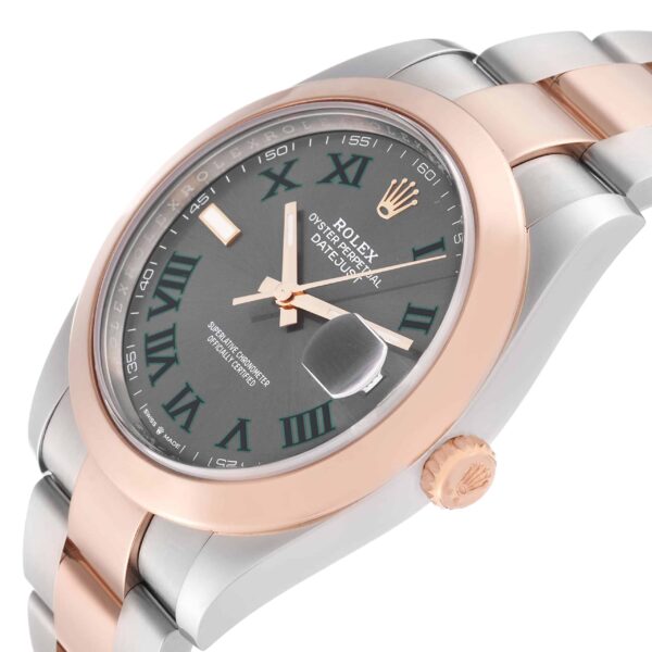 Rolex Datejust 41 Steel Rose Gold Wimbledon Dial Mens Watch 126301 Box Card - Image 5