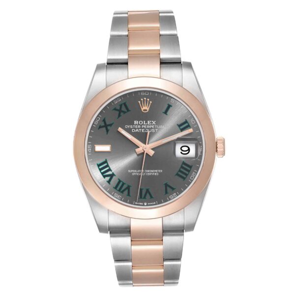 Rolex Datejust 41 Steel Rose Gold Wimbledon Dial Mens Watch 126301 Box Card - Image 2