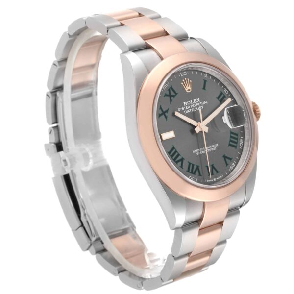 Rolex Datejust 41 Steel Rose Gold Wimbledon Dial Mens Watch 126301 Box Card - Image 3