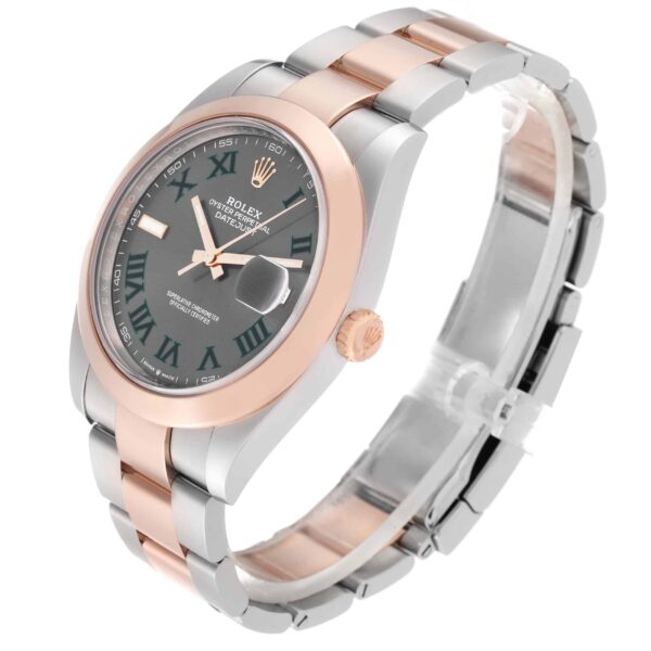 Rolex Datejust 41 Steel Rose Gold Wimbledon Dial Mens Watch 126301 Box Card - Image 4
