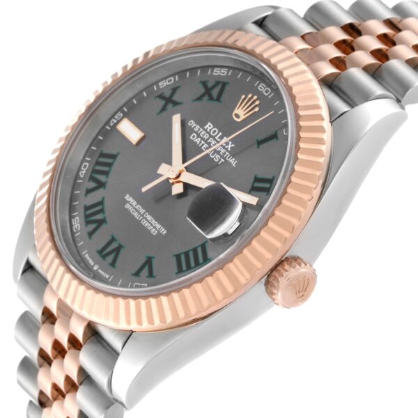 Rolex Datejust 41 Steel Rose Gold Wimbledon Dial Mens Watch 126331 - Image 5