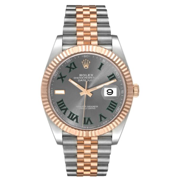 Rolex Datejust 41 Steel Rose Gold Wimbledon Dial Mens Watch 126331 - Image 2