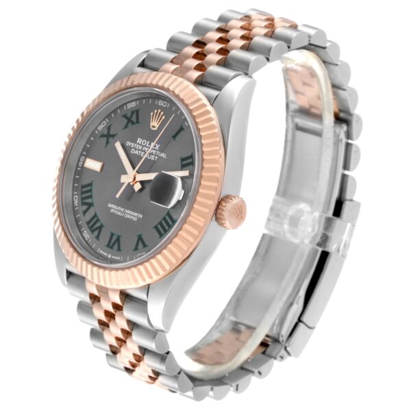 Rolex Datejust 41 Steel Rose Gold Wimbledon Dial Mens Watch 126331 - Image 4