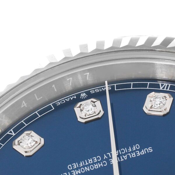 Rolex Datejust 41 Steel White Gold Blue Diamond Dial Mens Watch 126334 Box Card - Image 7