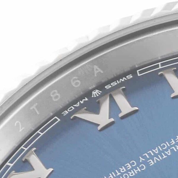 Rolex Datejust 41 Steel White Gold Blue Roman Dial Mens Watch 126334 - Image 6