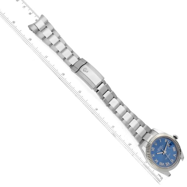 Rolex Datejust 41 Steel White Gold Blue Roman Dial Mens Watch 126334 Box Card - Image 10