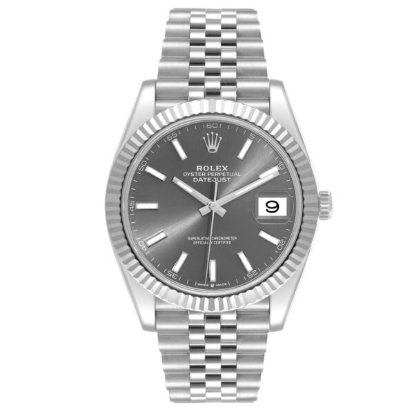 Rolex Datejust 41 Steel White Gold Slate Dial Mens Watch 126334 - Image 2