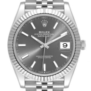 Rolex Datejust 41 Steel White Gold Slate Dial Mens Watch 126334
